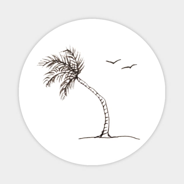 Palm Tree Sketch Magnet by Kyarwon